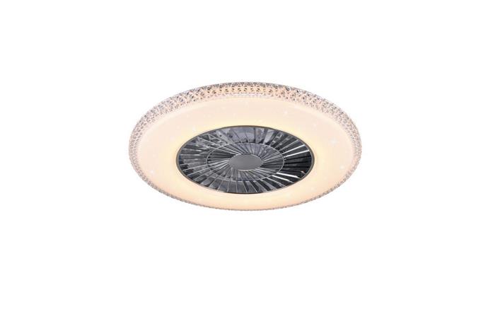 LED-kattotuuletin Harstad, kristallikehys
