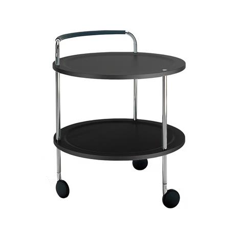 SMD Design Trolley Round basic -tarjoiluvaunu Tummanharmaa, kromirunko – kuva 5/5