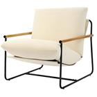 Metallinen korostustuoli puisilla käsinojilla, beige