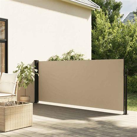 vidaXL Sisäänvedettävä sivumarkiisi beige 120x600 cm – kuva 3/3