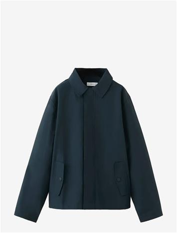 MANGO Cotton Jacket With Shirt Collar - NAVY - 152