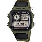 Miesten kello Casio AE-1200WHB-3B laatikolla, vihreä