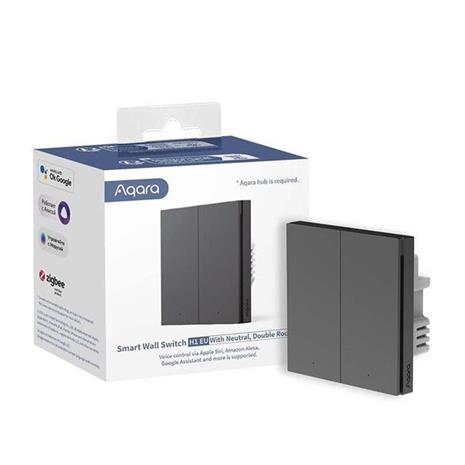 Aqara Smart Wall Switch H1 - Grey With neutral, Double rocker, Zigbee