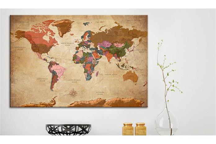Kuva - World Map: Brown Elegance
