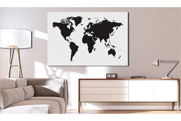 Kuva - World Map: Black & White Elegance