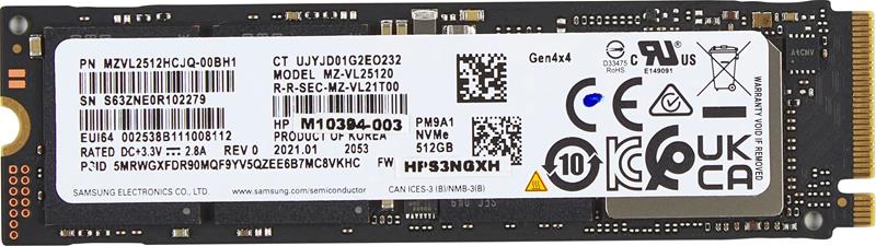HP 512GB PCIe-4x4 NVMe M.2 SSD PCI Express 4.0 5R8X9