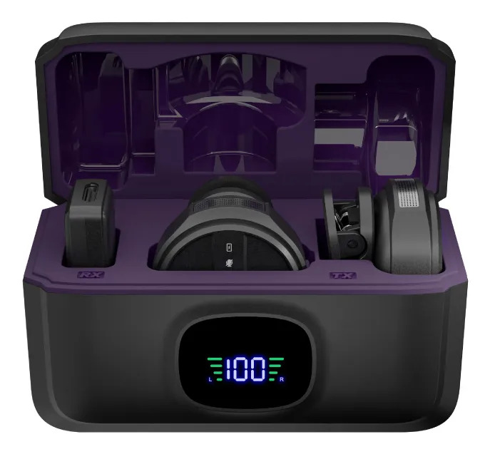 Streamplify MIC GO -langaton solmiomikrofoni (sis. 2 mikrofonia + 1 vastaanotin + latauskotelo), musta