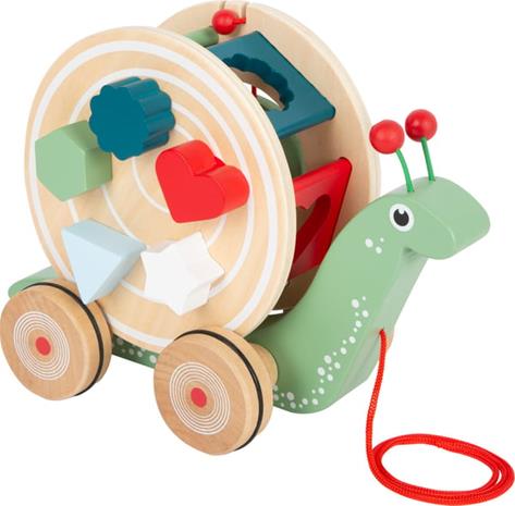 Small Foot - Wooden Pull Figure Shape Sorter Snail 6dlg. – kuva 3/3