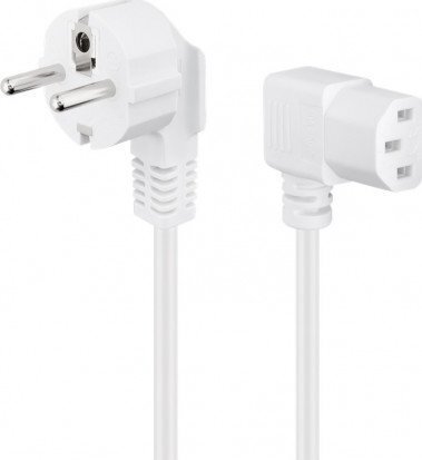 Pro Power cable C13 2x90° - Valkoinen - 2m