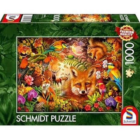 Palapeli Flowers fur and feathers 1000 palaa Schmidt