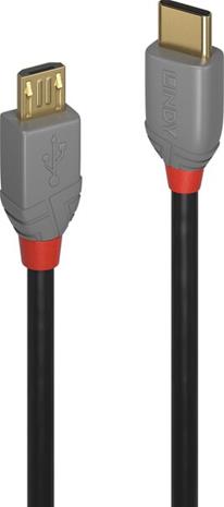 Lindy CROMO - USB-C cable - 24 pin USB-C to Micro-USB Type B - 1 m