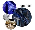 Iloiset ihmiset 100 LED 4 metriä hehkulamppuja ulkoilma -jäätiköt valkoisella langalla, sinisellä salamalla