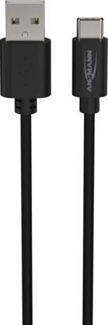 Ansmann 1700-0130 USB-kaapeli 1 m USB A USB C 0,48 Gbit/s Musta 1700