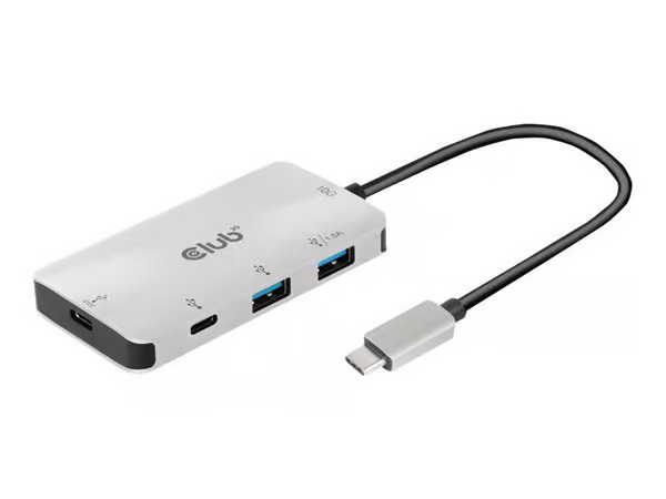 Club 3D USB Gen2 Type-C PD Lataus 1.5A -hubi, Harmaa