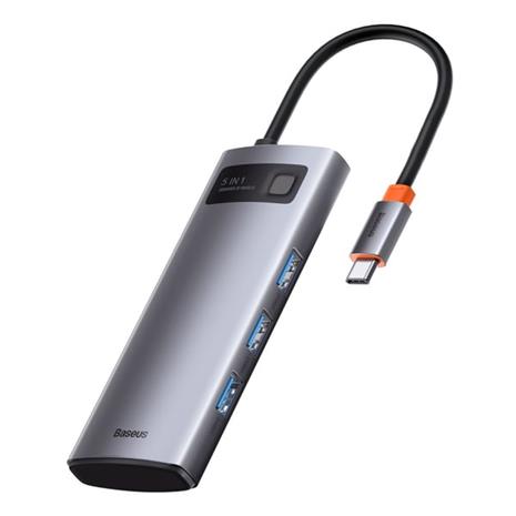 5-in-1 monitoiminen USB-C HUB, harmaa
