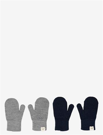 MP DENMARK Comfy Mittens 2-Pack - GREY MAL. - 56-62
