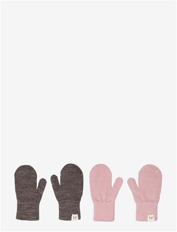 MP DENMARK Comfy Mittens 2-Pack - GREY MAL. - 68-74