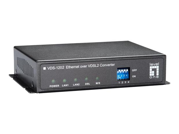 LevelOne VDS-1202 network media converter 100 Mbit/s Grey