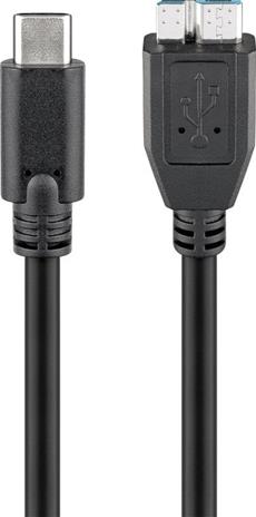 Pro USB-C <-> USB Micro-B 3.0 - 1m - Musta