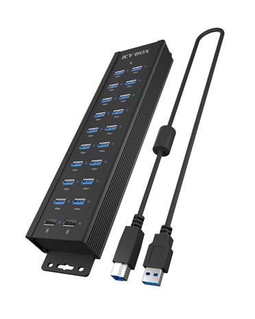 ICY BOX IB-HUB1720-U3 Black