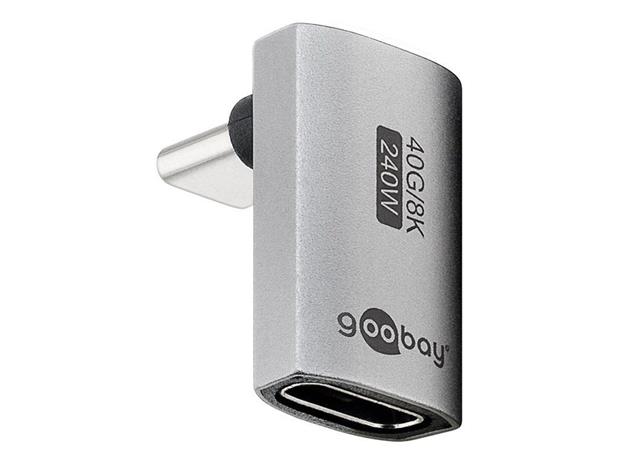 Pro USB-C - USB4 - 90° long - adapter - silver