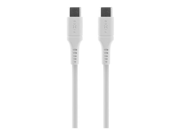 FIXED LIQUID Silikonikaapeli 60W USB-C/C 2m Valkoinen