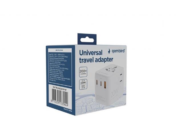 Gembird Universal travel power adapter - 20W – kuva 4/5