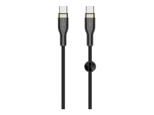 FIXED METAL 100W USB-C/C punottu kaapeli 1.2m Musta