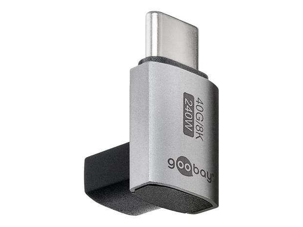 Pro USB-C - USB4 - 90° short - adapter - silver