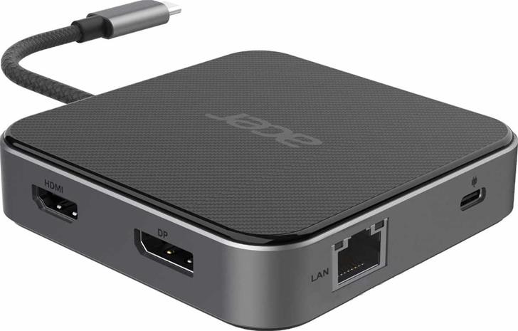 Acer 7-in-1 USB 4 Dongle Wired USB4 Black, Silver