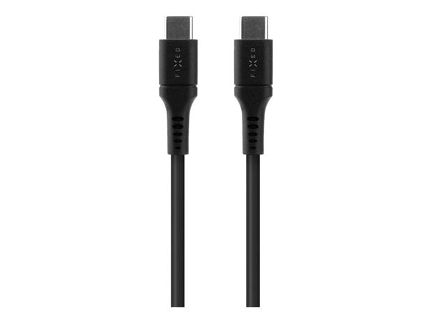 FIXED LIQUID Silikonikaapeli 60W USB-C/C 2m Musta