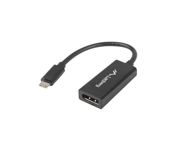 USB Type C - LANBERG - AD-UC-DP-01 - 15 cm - DisplayPort liitin - Musta väri