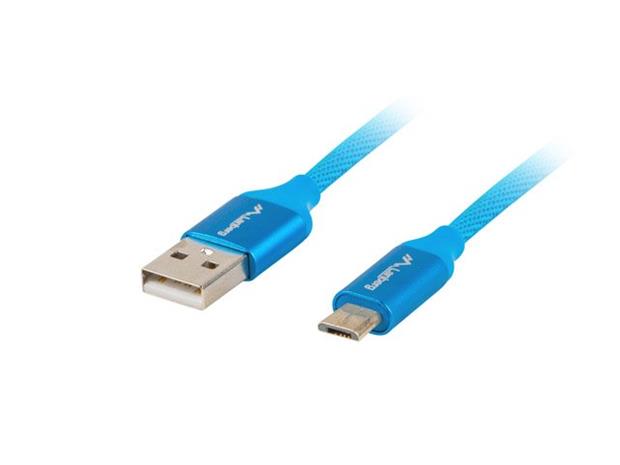 Lanberg CA-USBM-20CU-0010-BL USB-kaapeli USB 2.0 1 m Micro-USB A USB A 0,48 Gbit/s Sininen CA-US