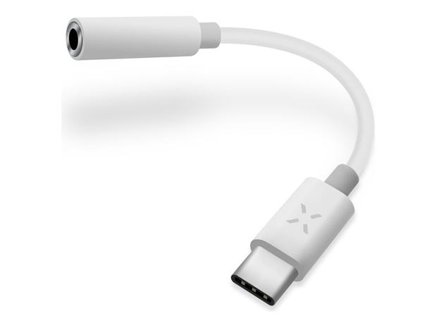 FIXED Audiosovitin USB-C/3.5mm Naaras 10cm Valkoinen