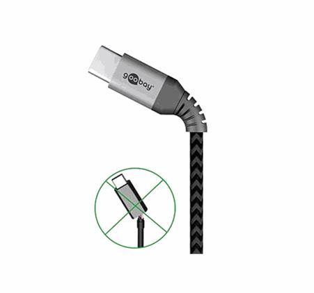 Goobay USB-C <-> USB-C - Sleeve - 2m - Musta
