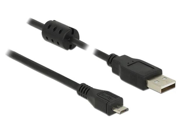 DeLOCK 84902 USB-kaapeli USB 2.0 1,5 m USB A Micro-USB B 0,48 Gbit/s Musta 84902