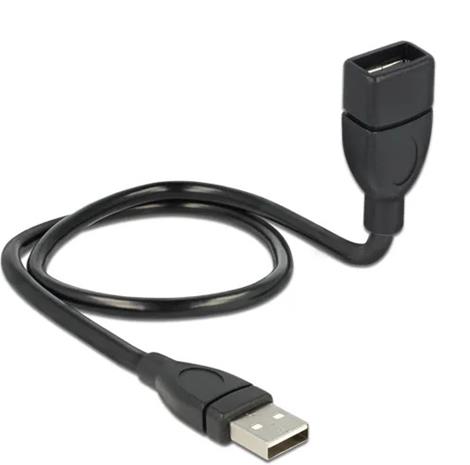 DeLOCK 50cm USB 2.0 USB-kaapeli 0,5 m USB A 0,48 Gbit/s Musta 83499 – kuva 2/2