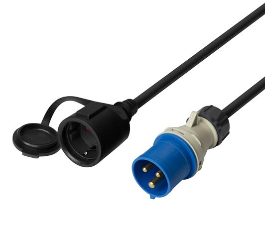 Deltaco Earthed Adapter Cable 1-Phase