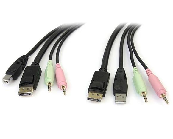 StarTech.com 6ft 4-in-1 USB DisplayPort KVM Switch Cable w/ Audio & Microphone – kuva 2/2