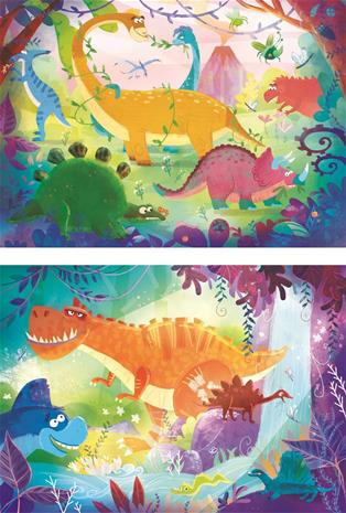 Clementoni Puzzle Funny Dinosaurukset 2x20st.