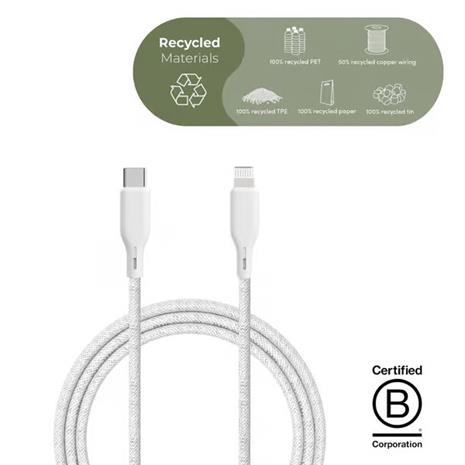 ESSENTIALS by UPSTRÖM MFI Lightning to USB-C Cable 2.5m - White
