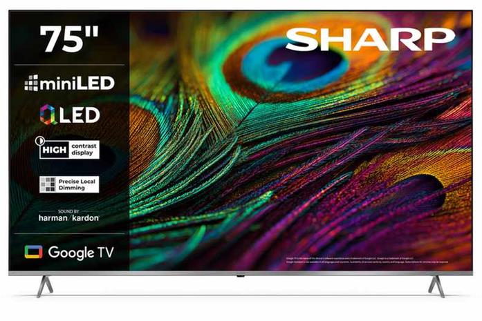 Televisio Sharp 75 (189cm) 4K Ultra HD QLED MiniLED Google TV, HARMAN/KARDON® Speaker System
