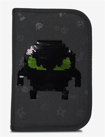 Beckmann Norway Single Section Pencil Case With Content, Pixel - Black - ONE SIZE