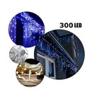 Iloiset ihmiset 300 LED 15 metriä hehkulamppuja ulkoilma -jäätiköt valkoisella langalla, sinisellä salamalla