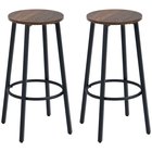 Setti 2 kpl Homcom baarijakkaraa 42x42x65cm, musta/ruskea