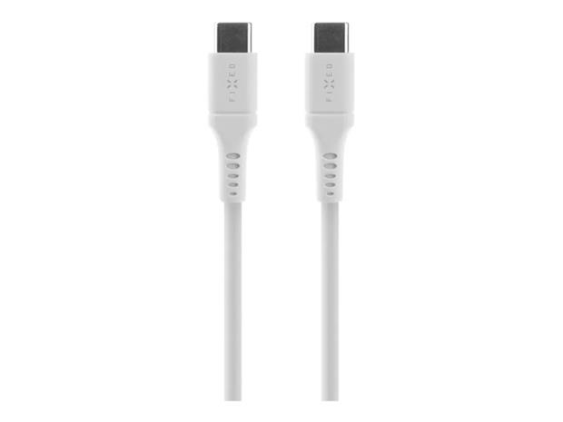 FIXED LIQUID Silikonikaapeli 60W USB-C/C 2m Valkoinen