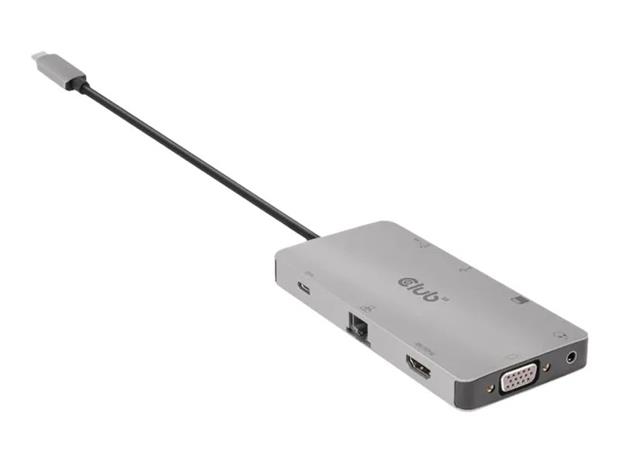 Club 3D 3.1 Gen1 USB-C 9-in-1 -hubi, Harmaa
