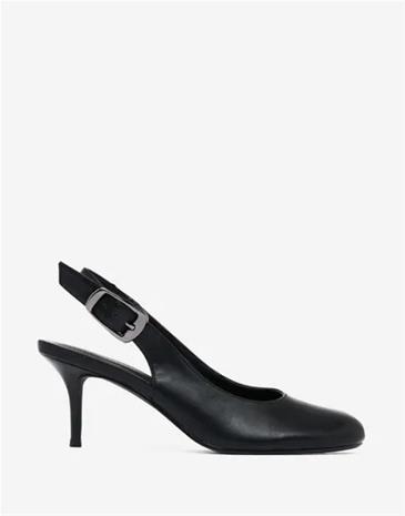 Nelly - Musta - Round Toe Slingback