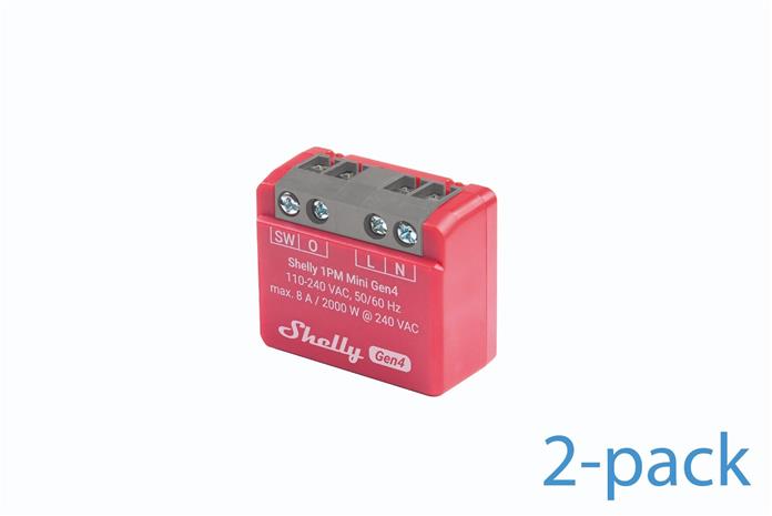 Shelly 1pm Mini Gen4 Switch virtamittarilla (2 kpl)