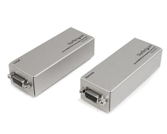 StarTech.com RS232 Serial over Cat5 Extender, 1km (3300ft) Range, Plug & Play, No Software, DB9 Serial Extension - TAA
